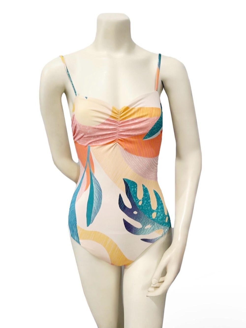 Imsy Caroline Tropical One Piece Swimsuit Ruched Bust Multicolor